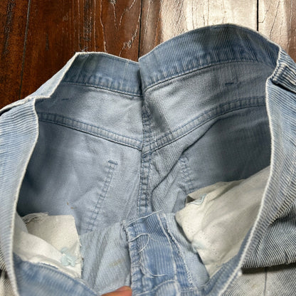 VTG 684 Corduroy Pants Bell Bottom USA 32x27 Boot Cut 1970s 70s Blue Talon