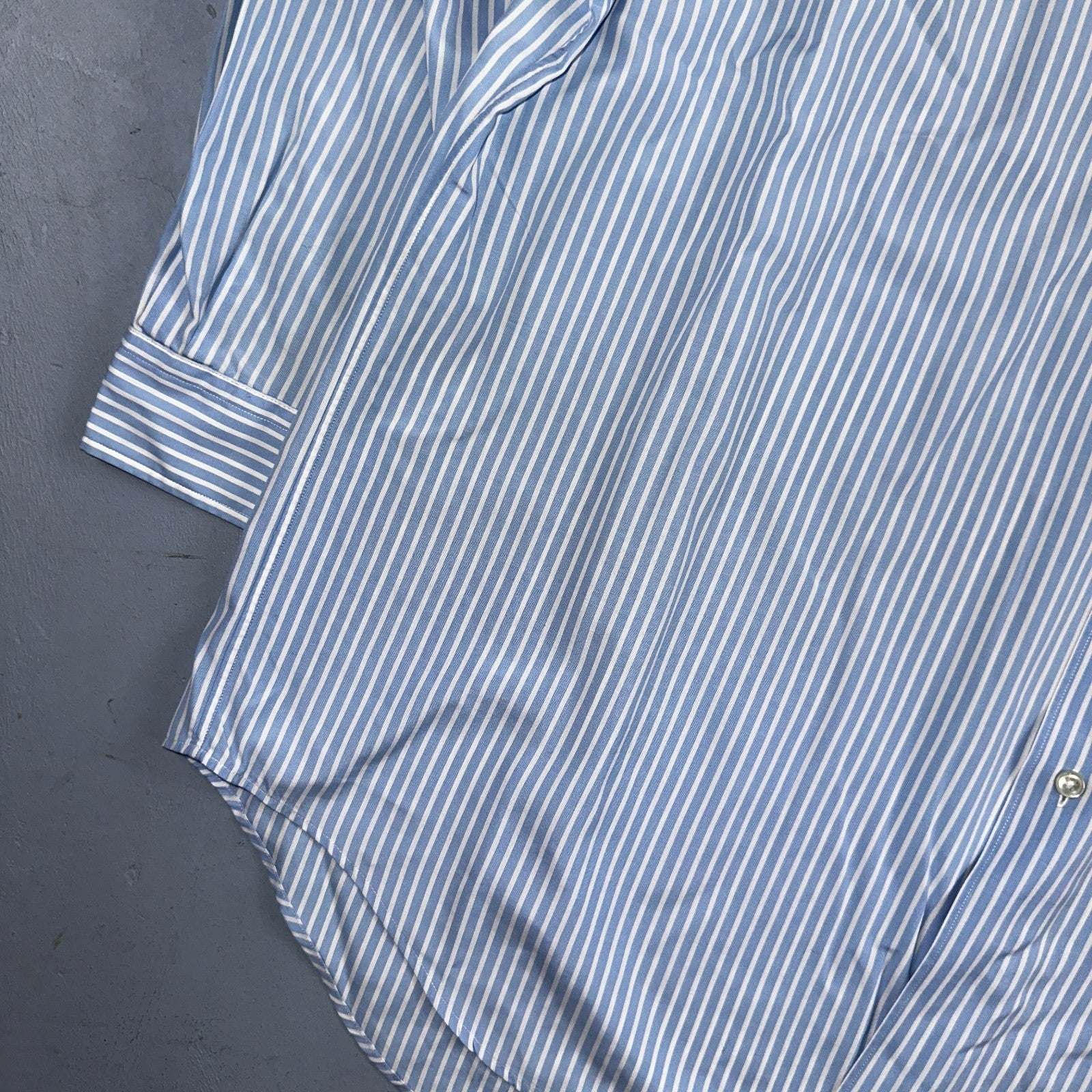 Ralph Lauren Button Down Shirt Mens 2XL Blue White Striped Marlowe Long Sleeve