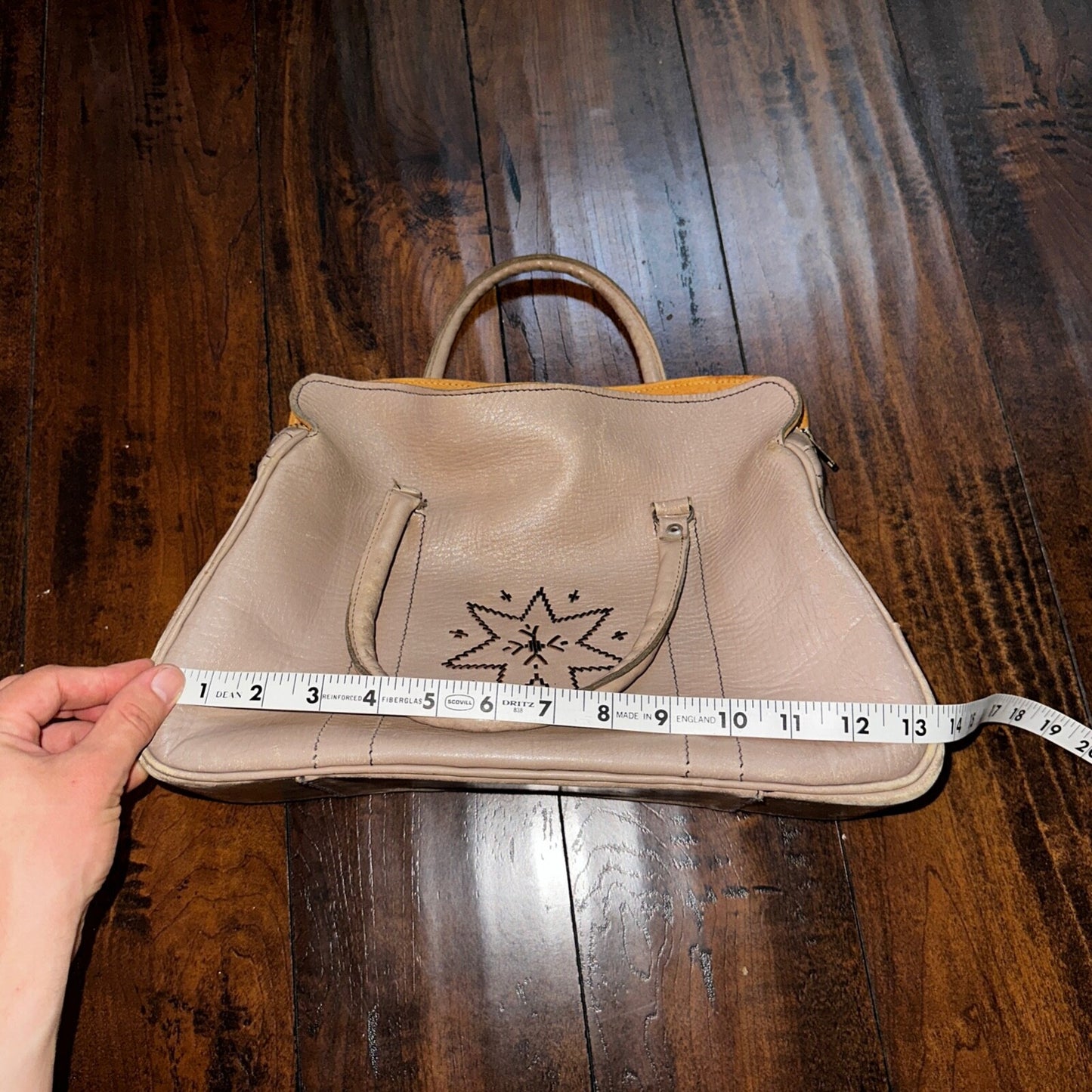 VTG 1950s Basic Hand Bag Purse Leather USA Talon Zip 50s 40s Rockabilly Cowboy