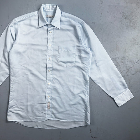 Christian Dior VTG Button Shirt Long Sleeve Men’s 16.5 Blue Basic Chemises QVV