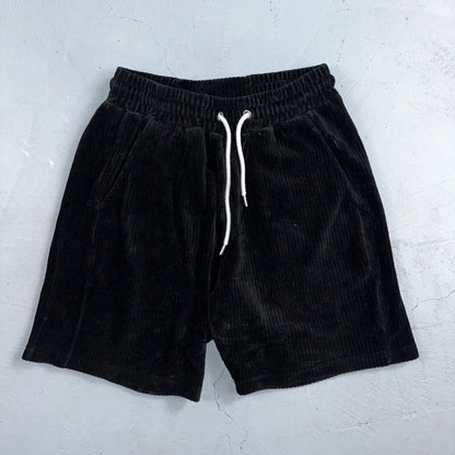 YoungLA Soft Corduroy Black Drawstring Shorts Men's Small Inseam 6" Athletic