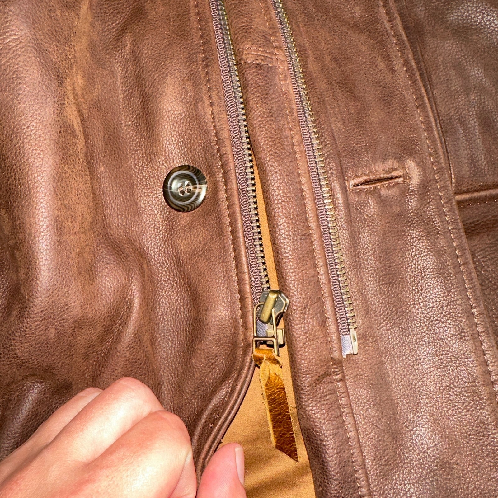 Men’s Vtg Sheepskin Coat Factory Leather Chore Coat 44 Lined 1980s Barn USA 80s