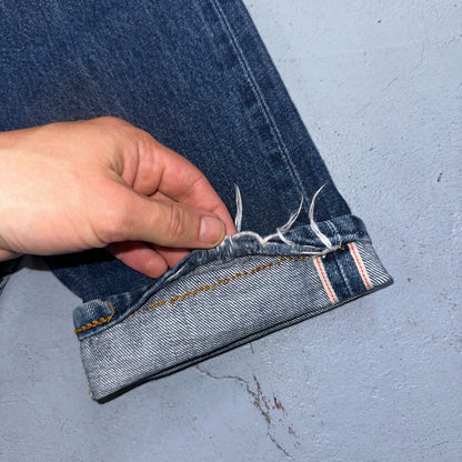 Naked & Famous Jeans Mens 30x36 Blue Dirty Fade Selvedge Denim Skinny Guy