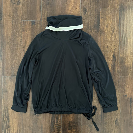 Vintage ALEX COLMAN CALIFORNIA Polyester 70s Black Psychedelic SHIRT Turtleneck