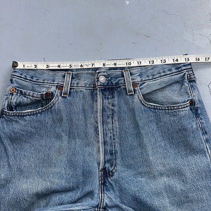 Levis 501 Vintage 90s USA XX Straight Leg Jeans Blue Light Wash 33x34 Act 30x33