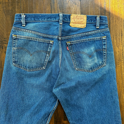 VTG 80s Levis 501 Button Fly 38x36 USA Tag Jeans Straight Wash Blue XX Act 34x31