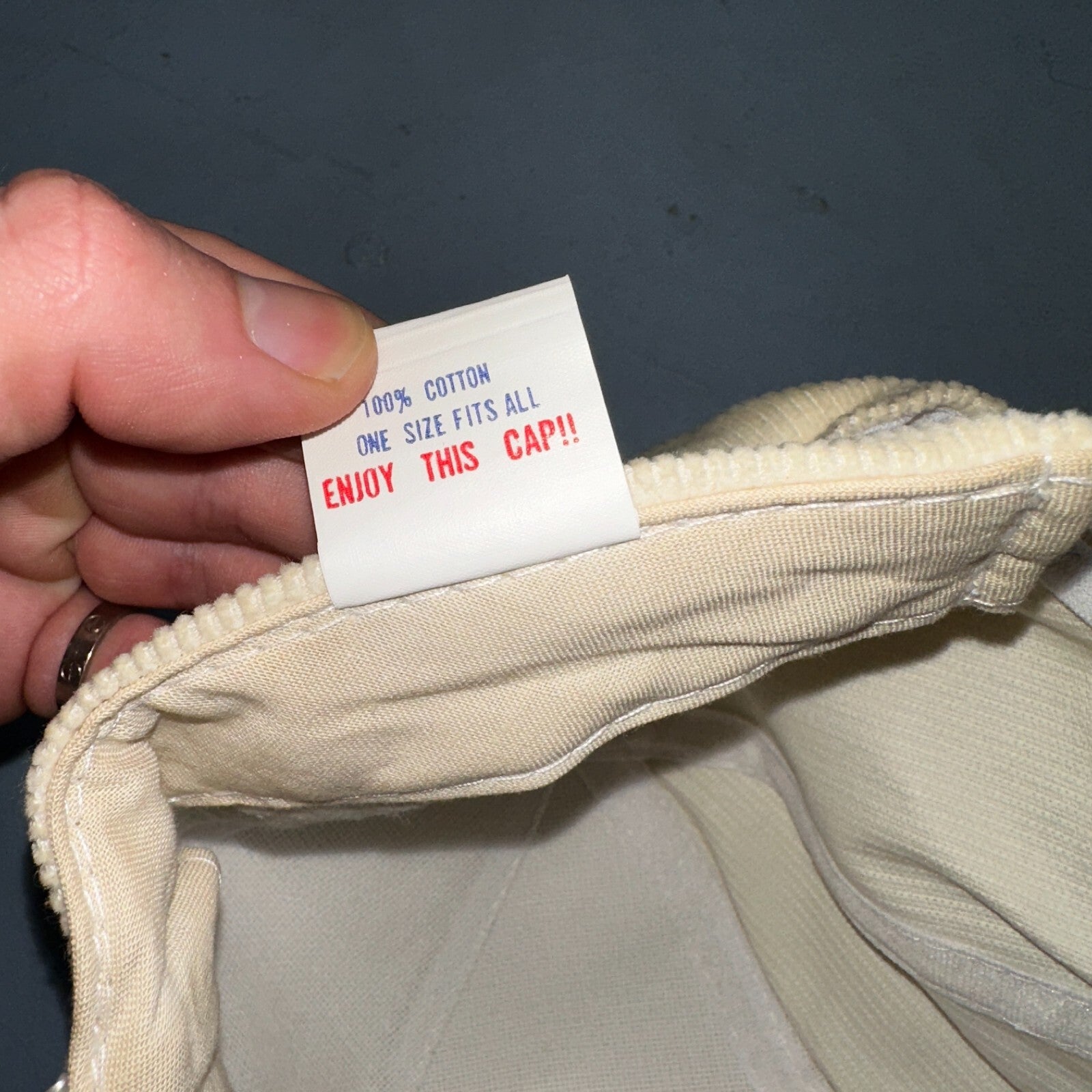 Excellence In Service Corduroy VTG Hat Cap Snapback White Otto Flame Water Vag