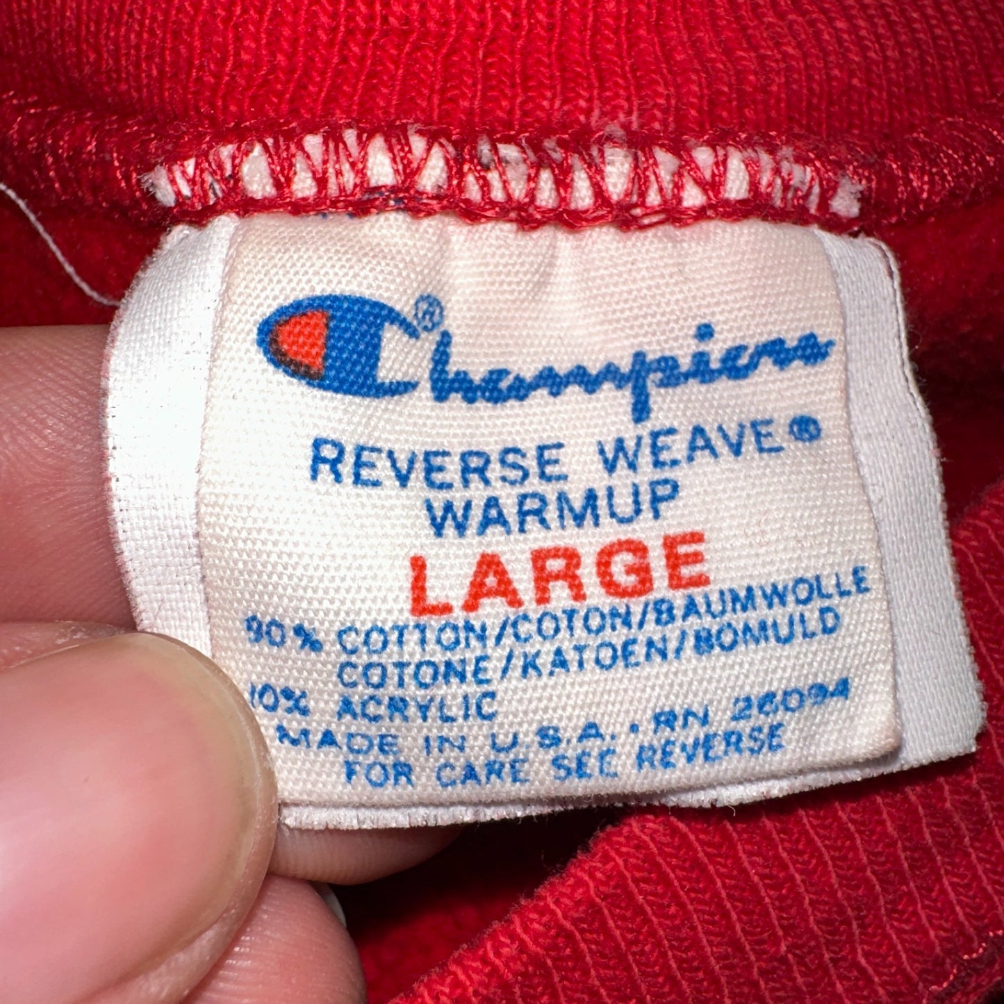 VTG 80s Champion Reverse Weave Crewneck Sweatshirt USA Massachusetts MIT Red