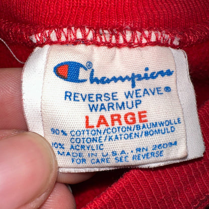 VTG 80s Champion Reverse Weave Crewneck Sweatshirt USA Massachusetts MIT Red