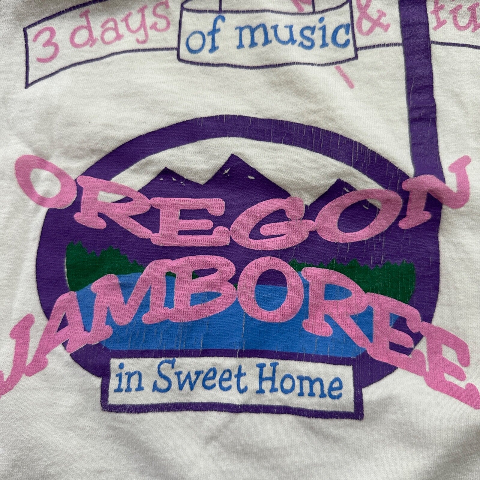 Oregon Jamboree Vintage 1995 T Shirt Music Fun 90s Single Stitch Anvil XL PDX
