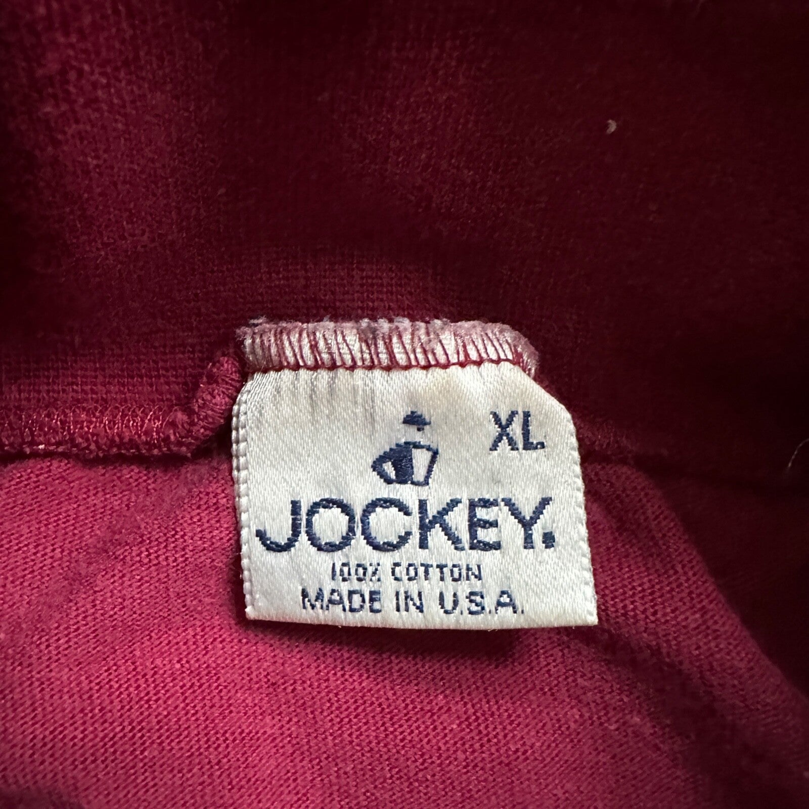 Jockey XL USA Vintage T Shirt Single Stitch lot of 2 White Maroon 1990s 90s Golf
