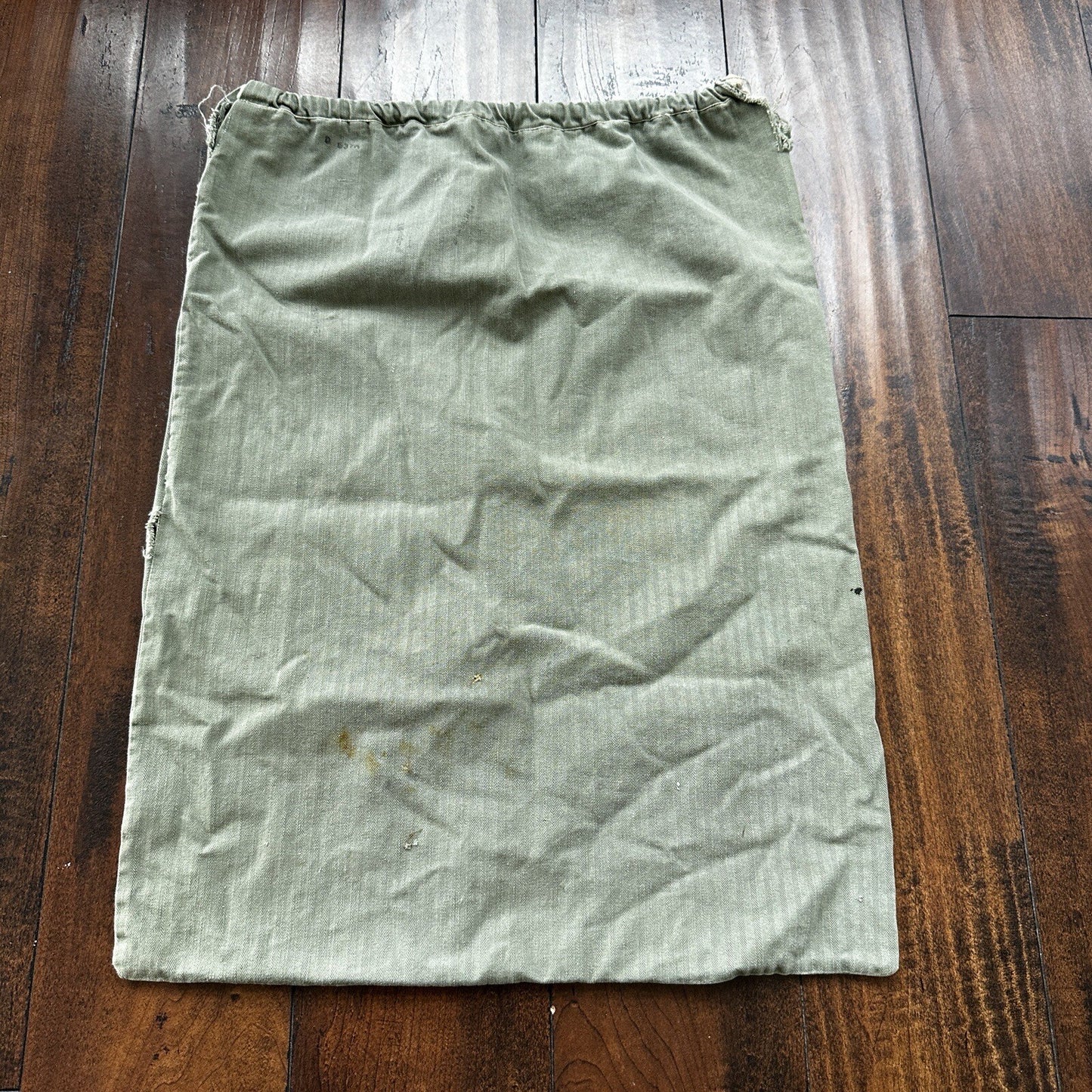 VTG WWII HBT Garment Laundry Bag Military Denim 1940s 40s 50s Stencil
