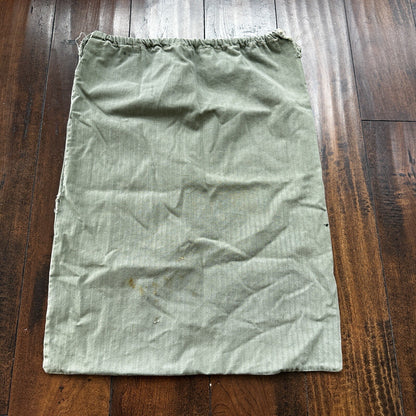 VTG WWII HBT Garment Laundry Bag Military Denim 1940s 40s 50s Stencil