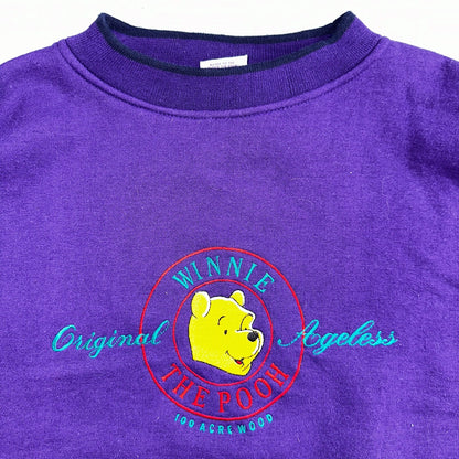 Pooh VTG Acrewood Purple Crew Neck Sweatshirt XL Embroidered 90s Cute Bear