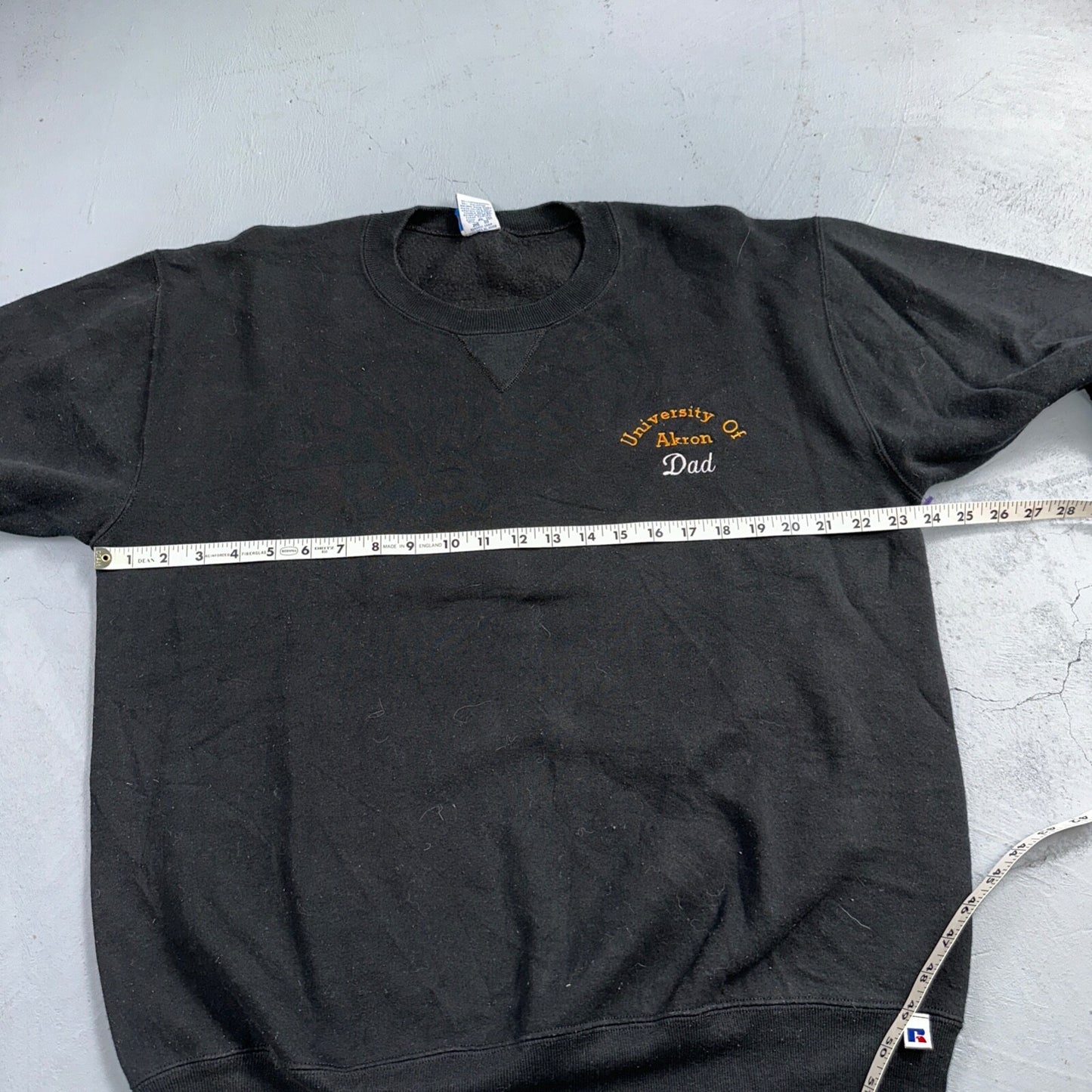 Russell Athletic 2XL Sweatshirt 90s VTG Crewneck USA Black Akron University Dad
