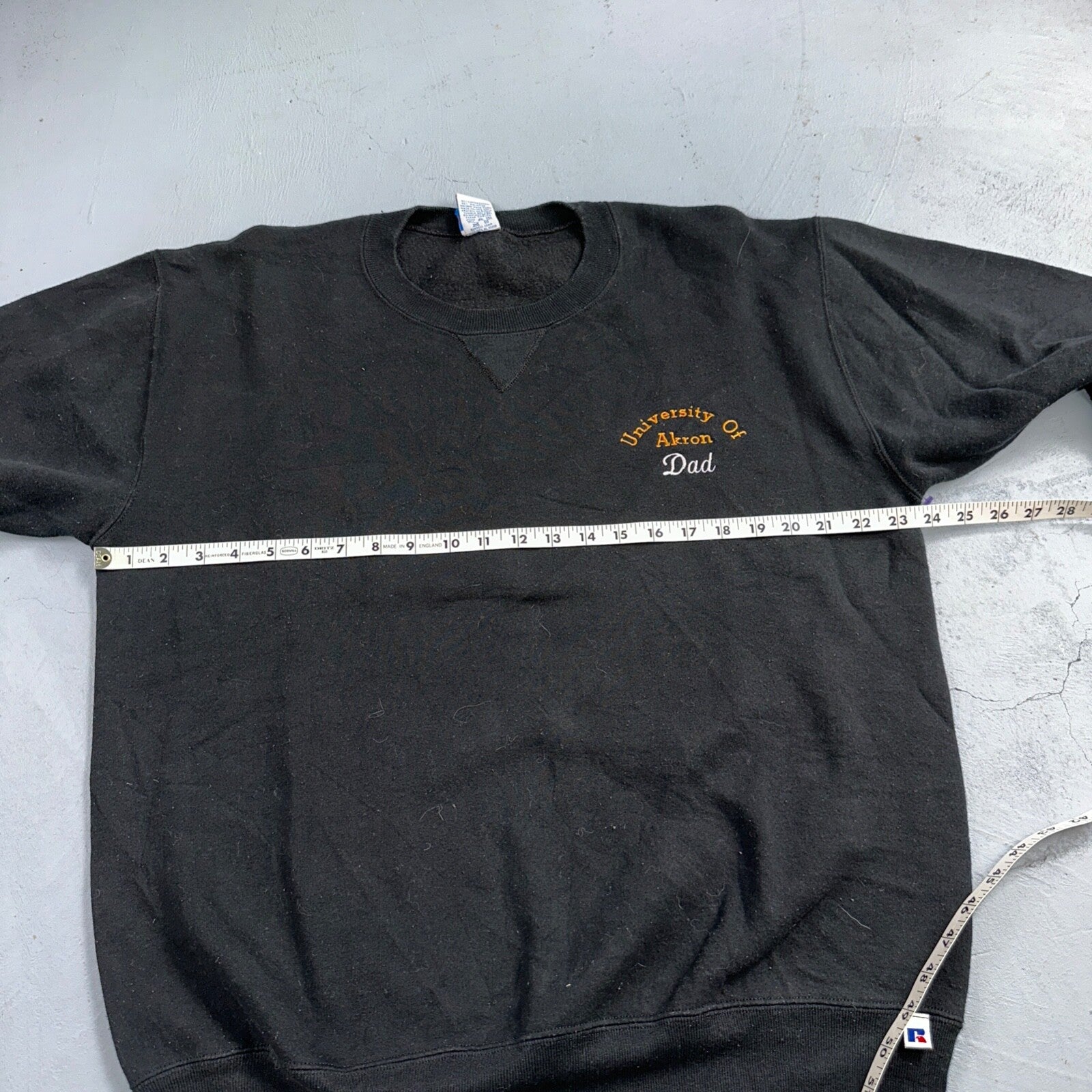 Russell Athletic 2XL Sweatshirt 90s VTG Crewneck USA Black Akron University Dad