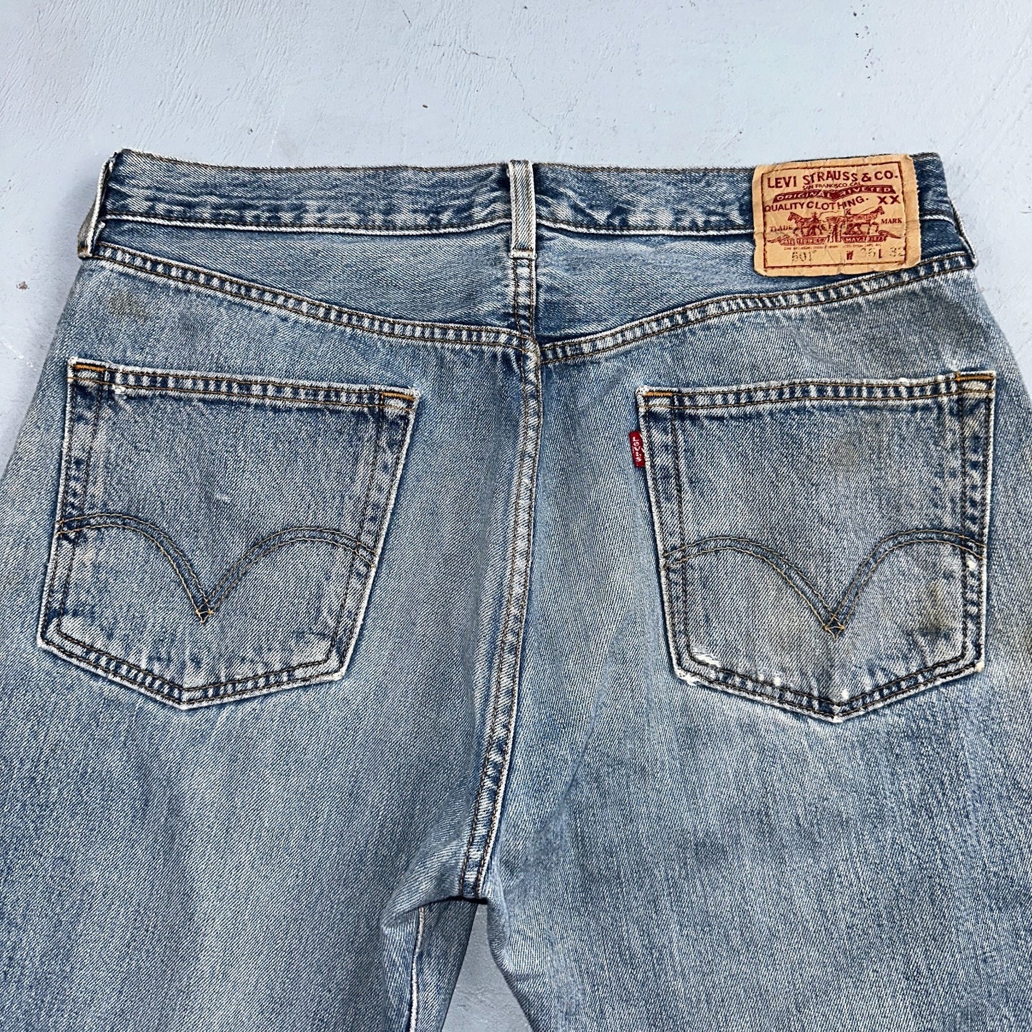 Levis 501 Vintage Y2K 90s XX Straight Leg Jeans Blue Light Wash 36x32 Act 33x30