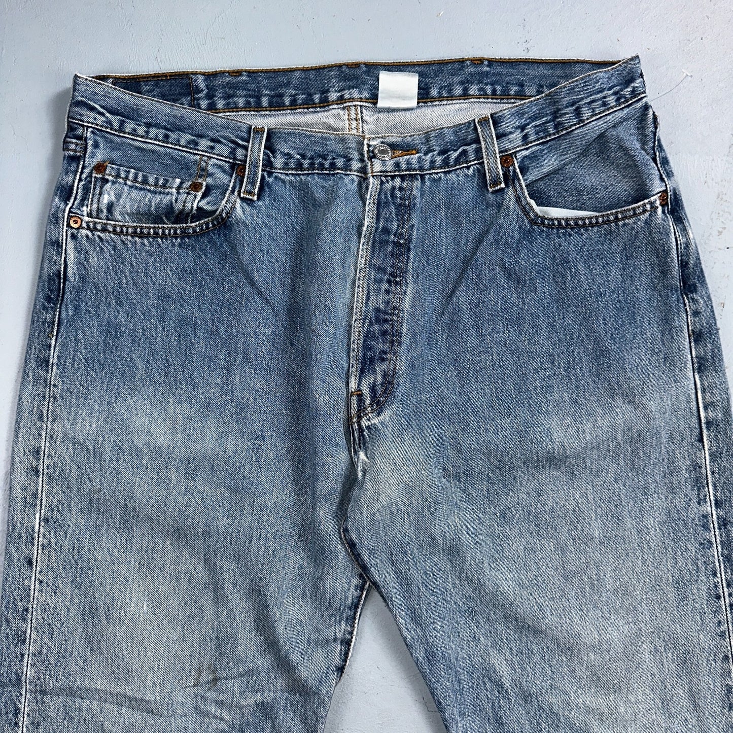 Levis 501 Vintage 90s Mexico Straight Leg Jeans 40x32 Y2K Light Wash Act 36x30