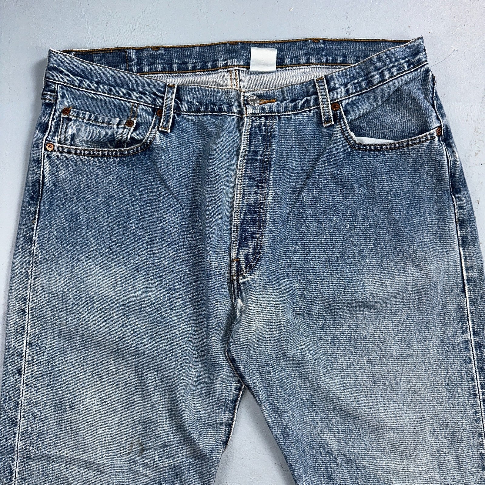 Levis 501 Vintage 90s Mexico Straight Leg Jeans 40x32 Y2K Light Wash Act 36x30