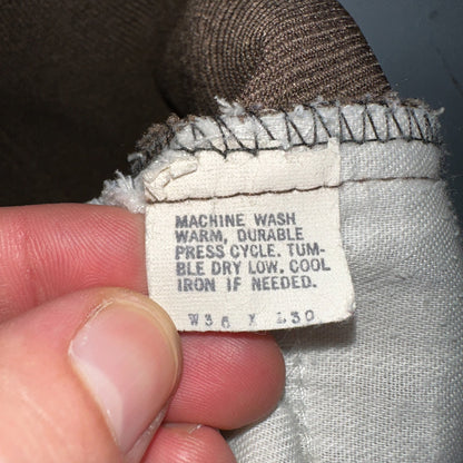 Levis 70s USA 517 36x30 Bootcut Pants Brown Polyester Slacks Vintage 35x30