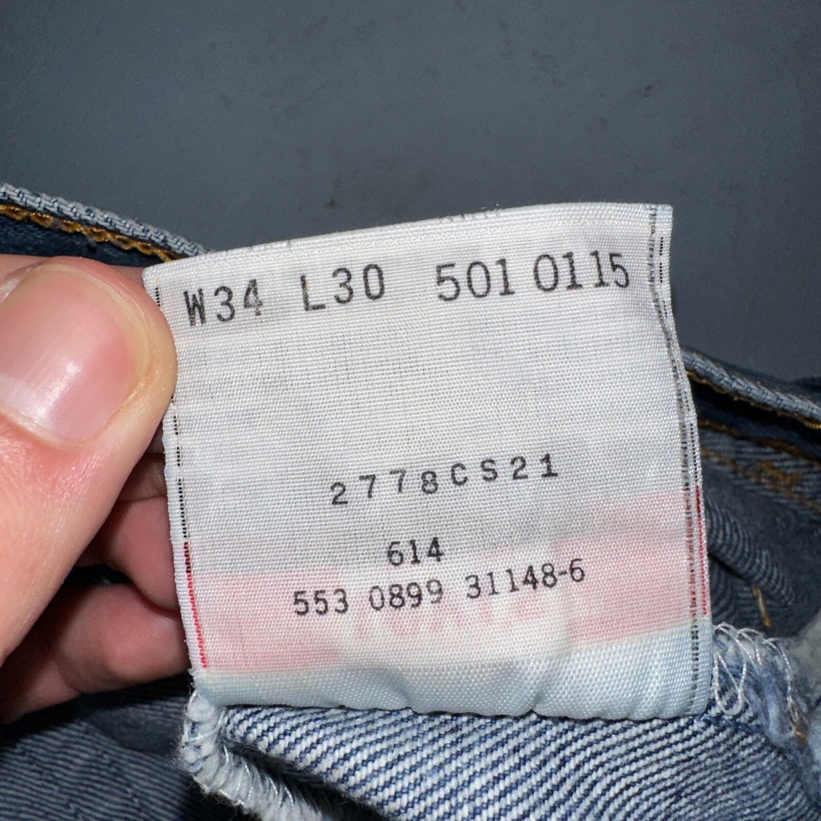 Levis 501 Vintage 90s USA XX Straight Leg Jeans Blue Med Wash 34x30 Act 32x27