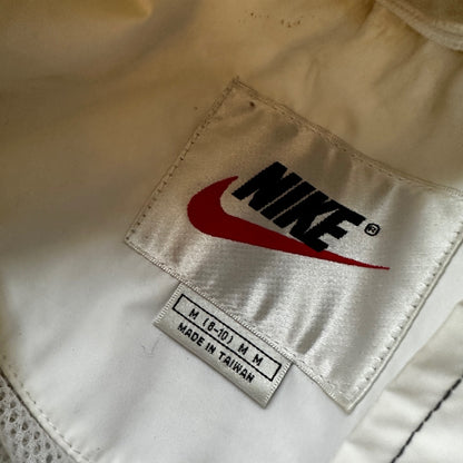 VTG Nike Jacket Mens M Windbreaker Colorblock Purple Black Big Swoosh Logo 90s