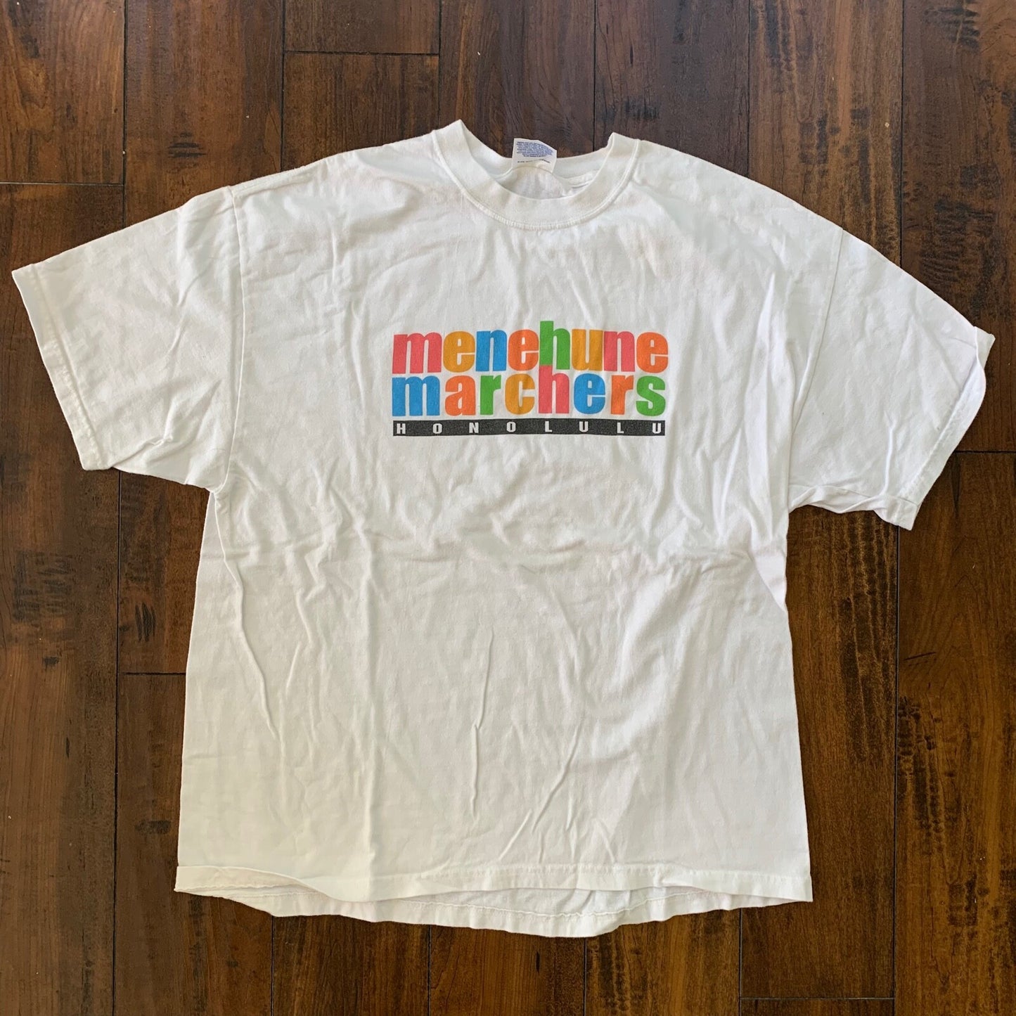 Menehune Marchers Honolulu Vintage T Shirt Running Marathon Hanes XL Hawaii