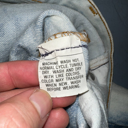 Levis 501 Vintage 80s USA XX Straight Leg Jeans 30x36 Bleach Light Wash Ac 26x31