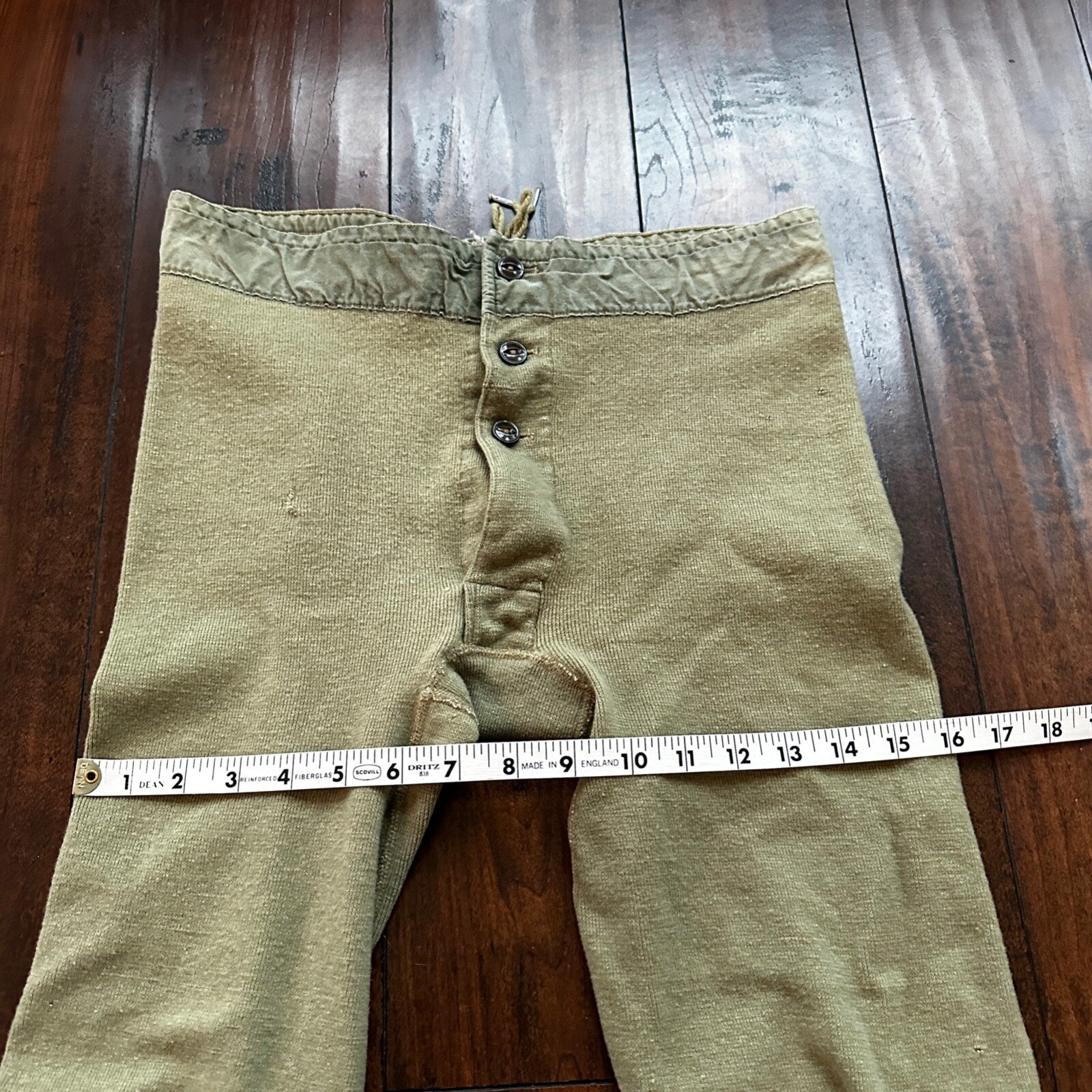 VTG WWII US Military Thermal Wool Pants Joggers Sweatpants 1940s USN Green