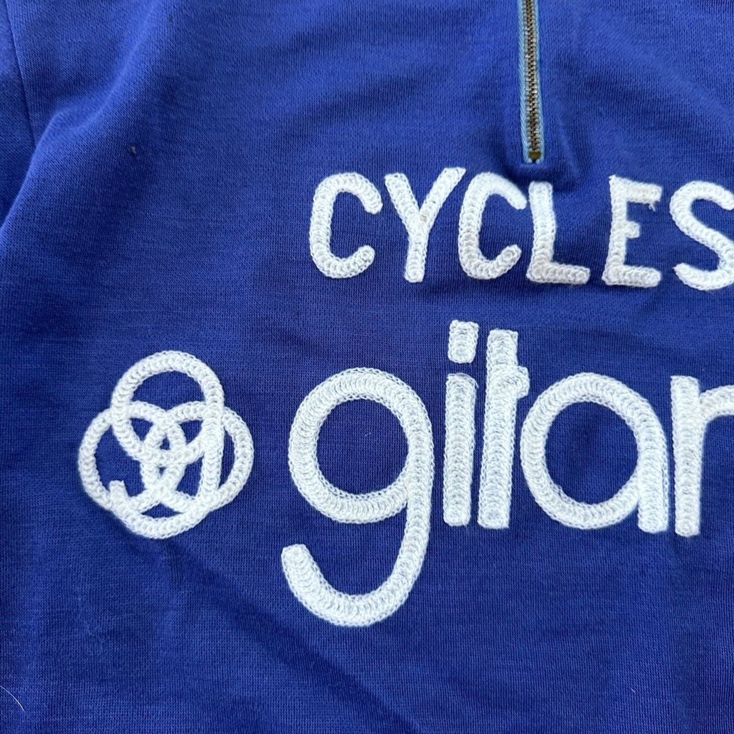Cycle Gitane 1960s Quarter Zip Crewneck Sweater Chain Stitch Rockabilly 60s RARE
