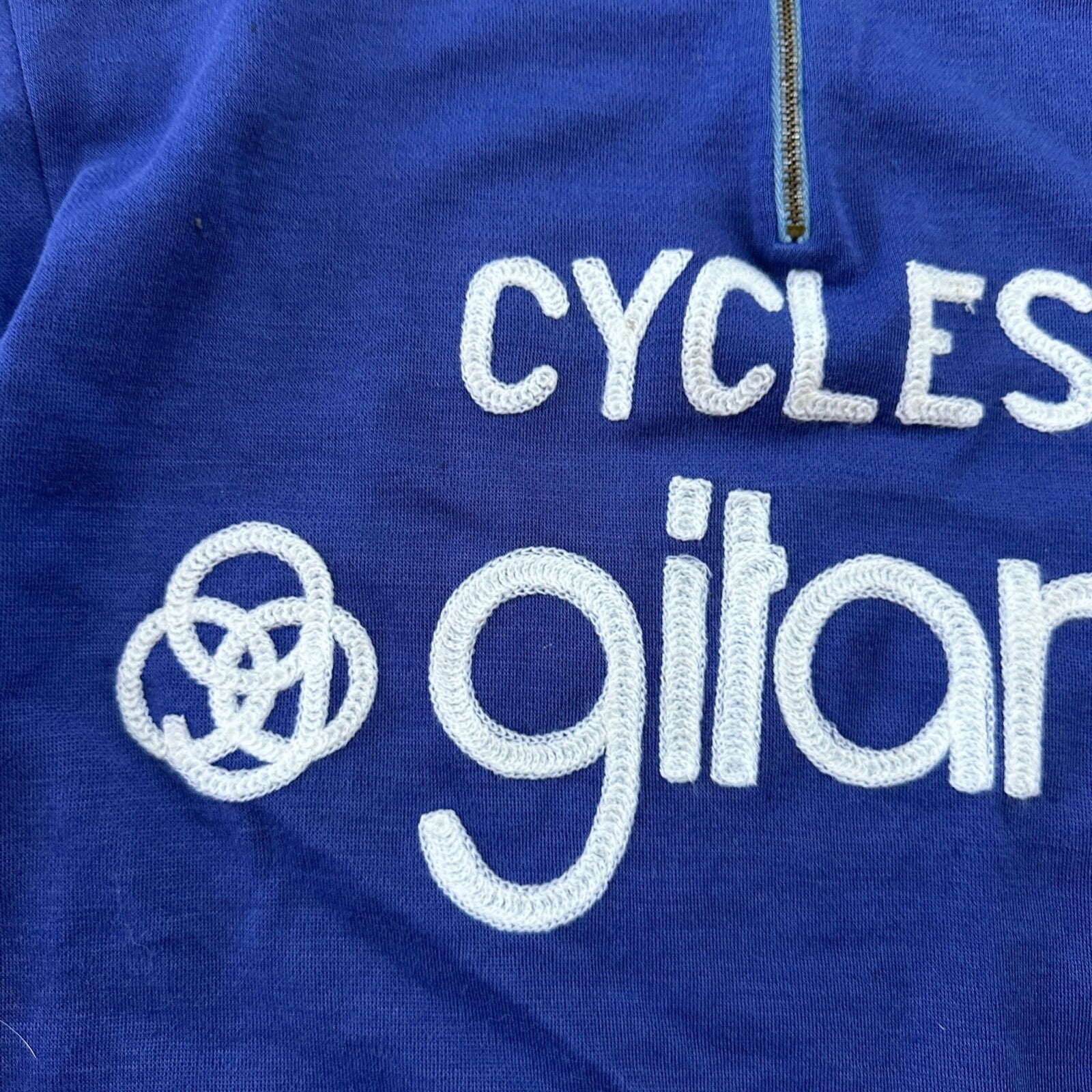 Cycle Gitane 1960s Quarter Zip Crewneck Sweater Chain Stitch Rockabilly 60s RARE