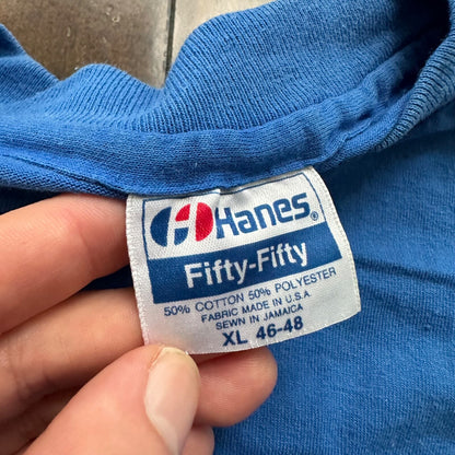 Hanes XL 50/50 Vintage T Shirt Rockwest Oregon PDX Blue Single Stitch Thrashed