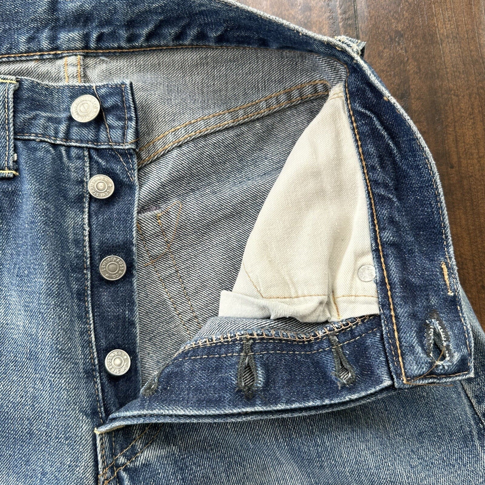 Levis 501 XX Big E True Vintage 60s Redline Denim Capri Jeans 1960s 25x24 Chop