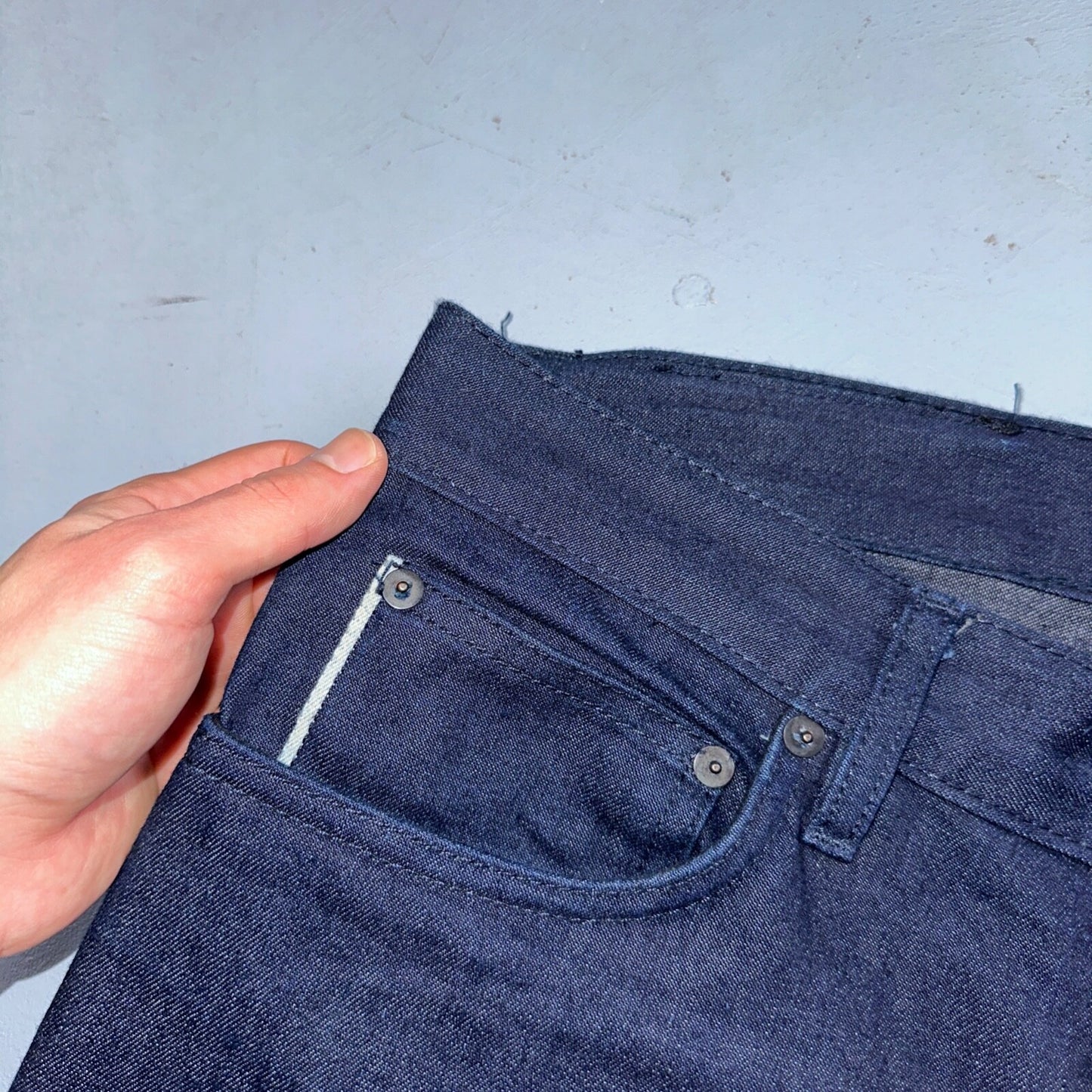 Brave Star Jeans Mens 34 Blue Selvedge Cone Denim Dark Wash Slim Straight USA