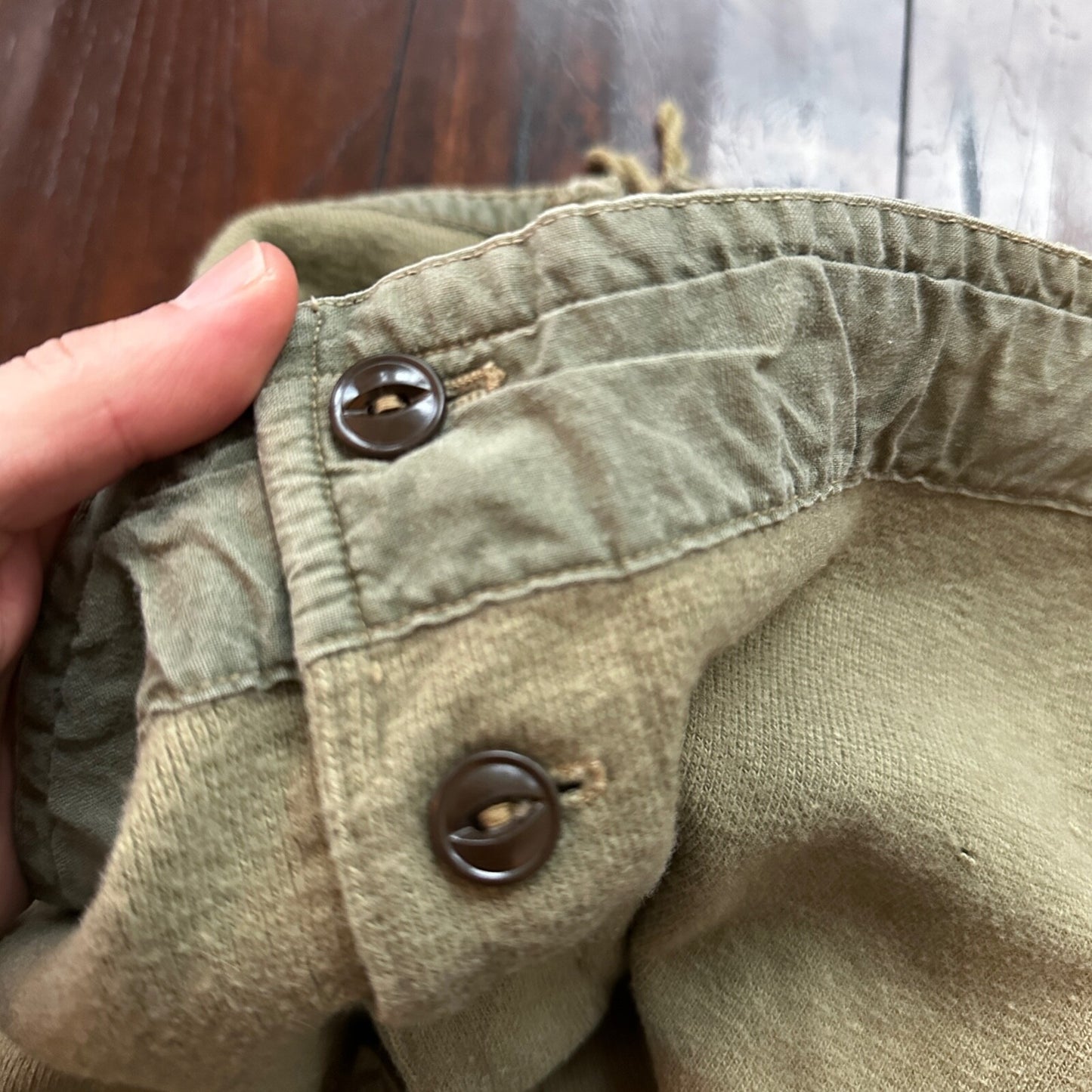 VTG WWII US Military Thermal Wool Pants Joggers Sweatpants 1940s USN Green