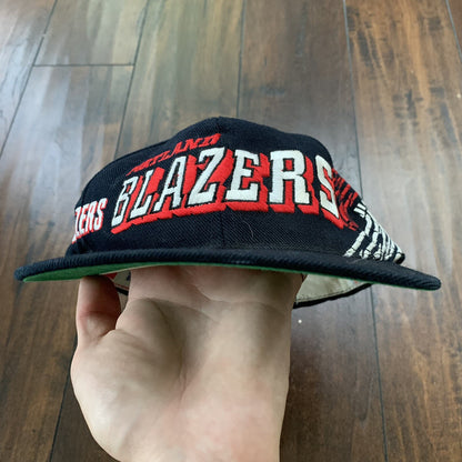 Vintage 90s Portland Trail Blazers Logo Athletic Diamond SnapBack Hat Cap NBA