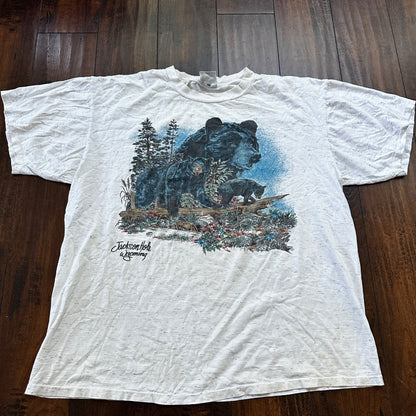 Oneita Blackbears VTG T Shirt 90s Bears Jackson Hole Wyoming Forest Hunting XL