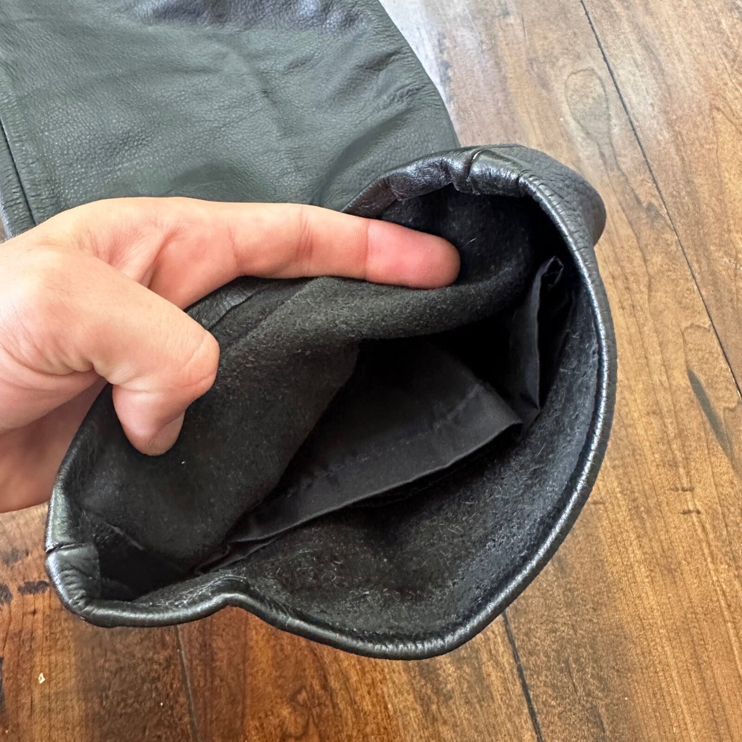 Vintage Wilsons Men's Lined Black Heavy Leather Pants Size 32 Act 30x29 Biker