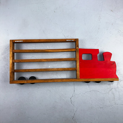 Vintage Wood Truck  Wall Shelf Unit With Wheels Die Cast Display Rustic Chic
