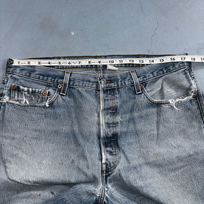 Levis 501 Vintage Y2K XX Straight Leg Jeans 90s Blue Light Wash 38x30 Act 35x26