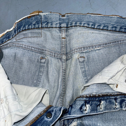 Levis 501 Vintage 80s Redline Selvedge USA XX Jeans Light Wash Thrashed Ac 28x26