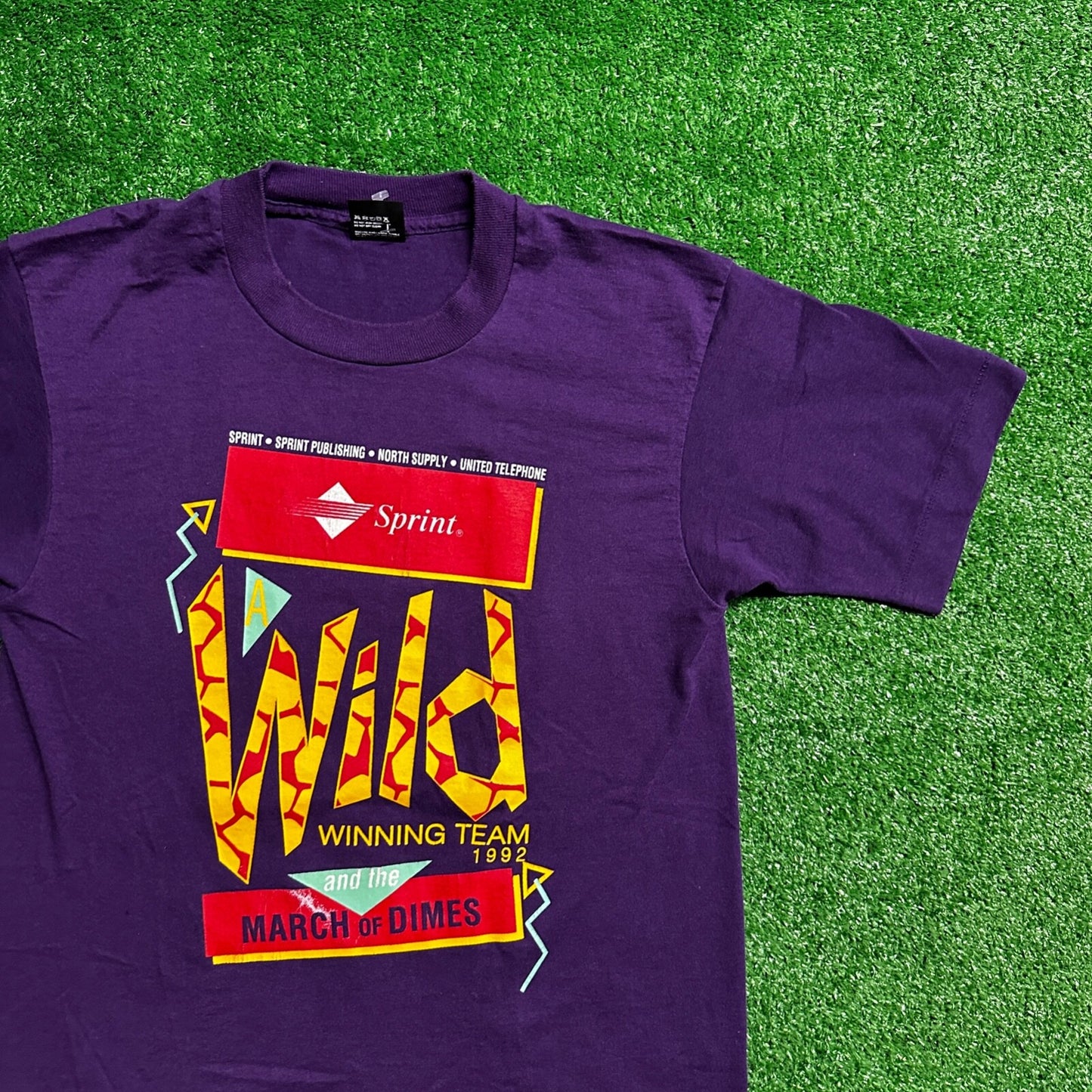 Screen Stars 1992 Wild Sprint Vintage T Shirt Giraffe Cute Animals Funny Winning