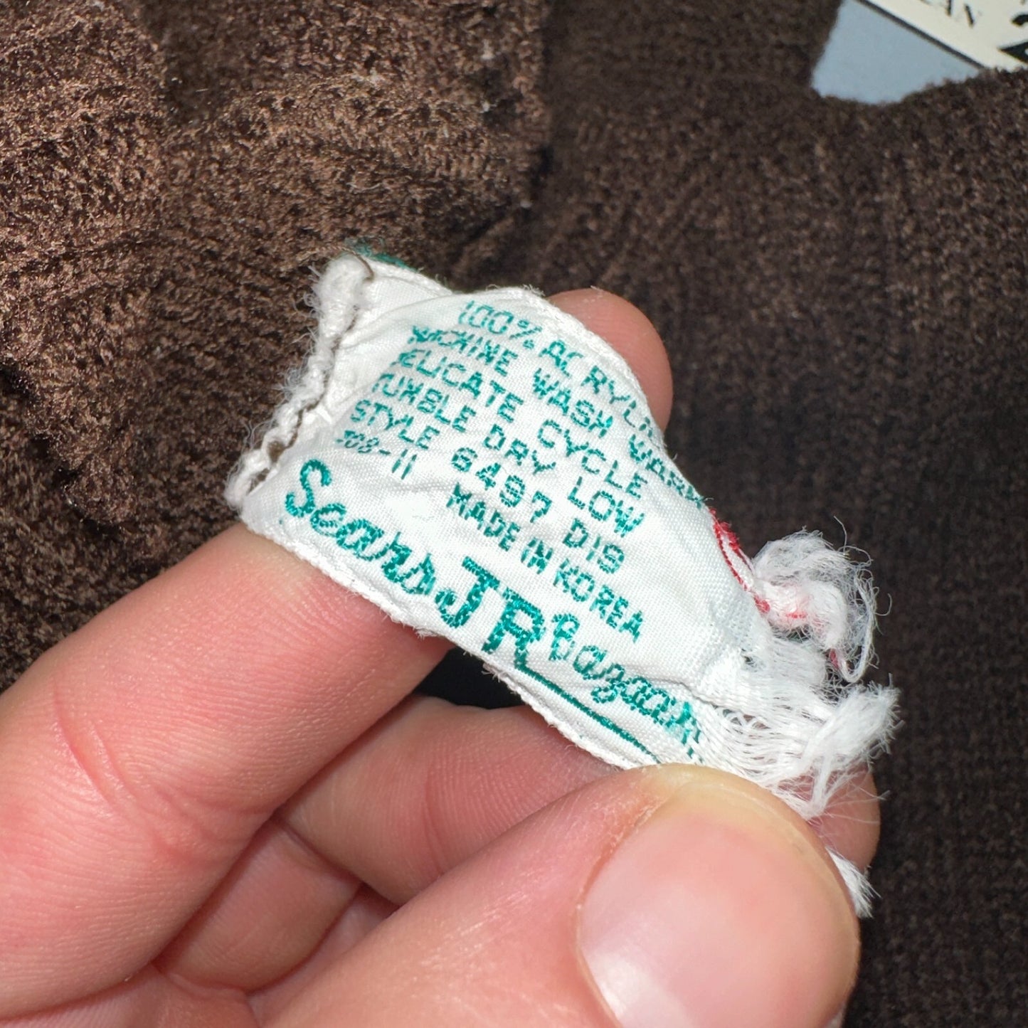 Vtg 70s Sears JR Hoodie Chunky Zip Up Sweater Brown Women's L 1970s Junior