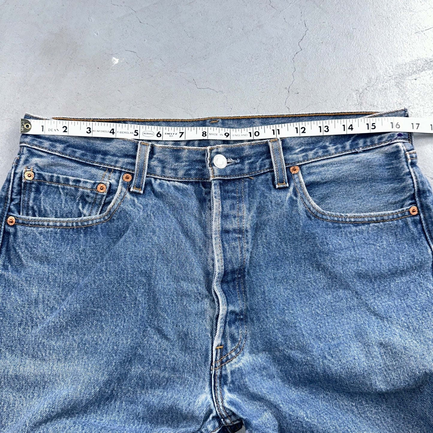 Levis 501 Vintage 90s USA XX Straight Leg Jeans Blue Light Wash 35x34 Act 33x30