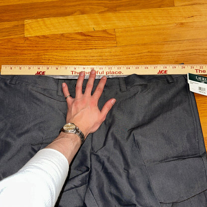 Ralph Lauren Pants Men 40x30 Gray Pleat Polo Business Slacks Trousers