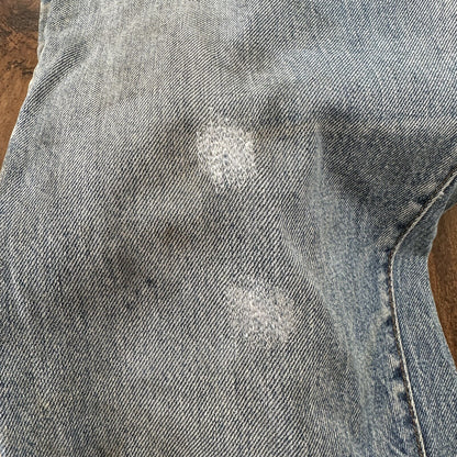 Levis Vintage 80s Redline Selvedge USA 501 Light Wash Jeans 70s 31x36 Act 28x31