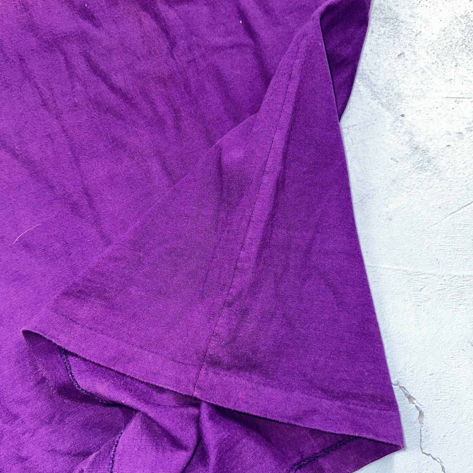 Russell Athletic 70s Purple Blank VTG T Shirt Football Cotton XL Stained 1970s