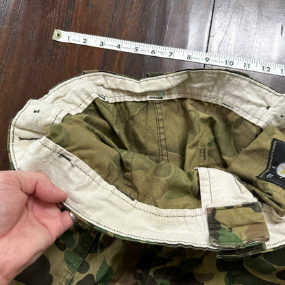 Vintage 60s 70s Sears Frog Skin Camo Pants Talon Zip USMC WWII Military 32x29
