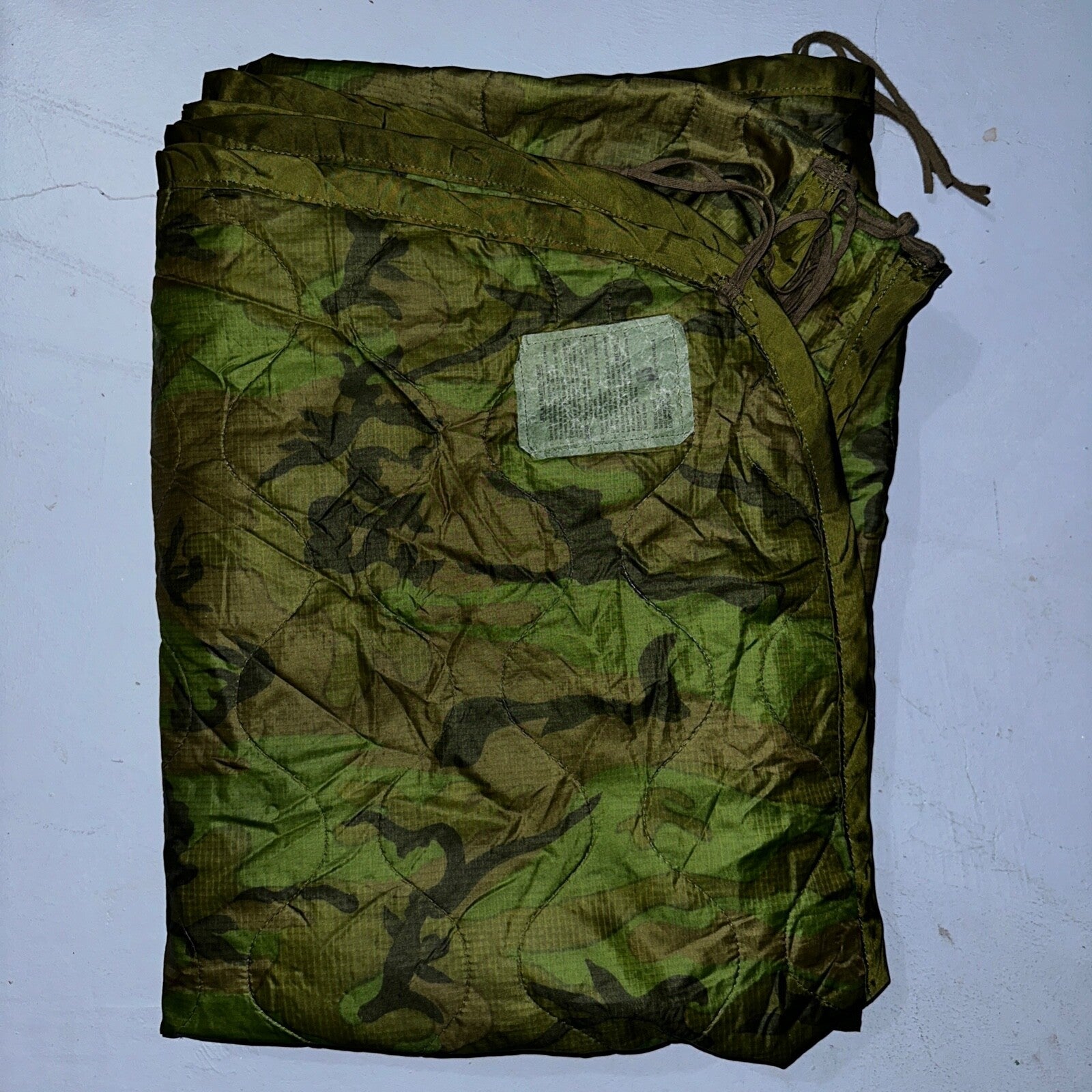 Vintage 1982 War Camouflage Poncho Liner Woodland Camo Dated 1982 Rare 80s
