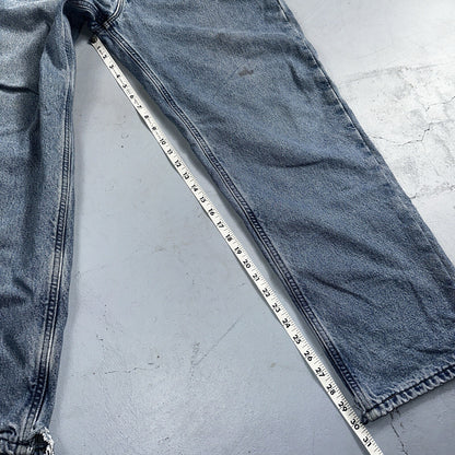 Carhartt Jeans Mens 38x32 Blue Denim Flannel Lined Relaxed Fit Chore Workwear